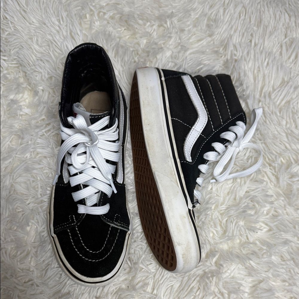 Vans Black and White Kids High-Top Sneakers
